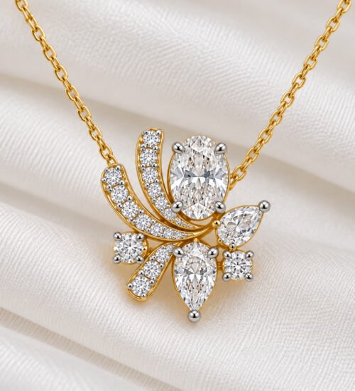Moissanite Pendant with Chain