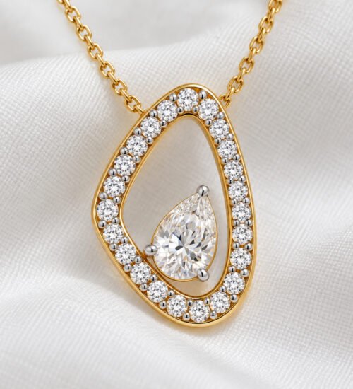 Moissanite Pendant with Chain