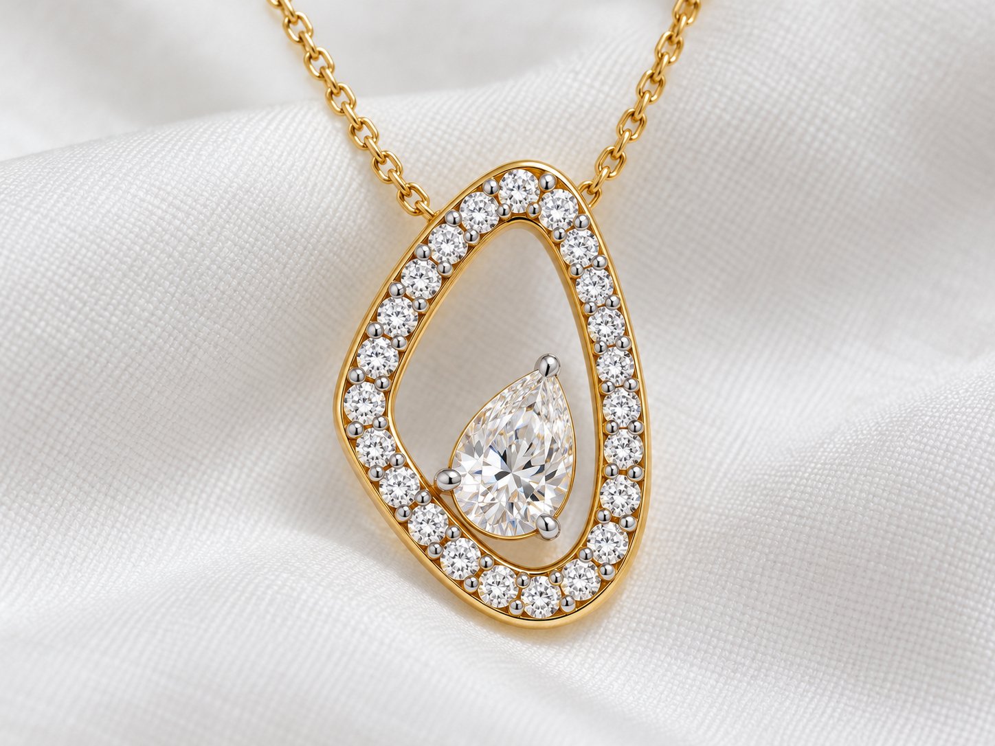 Moissanite Pendant with Chain