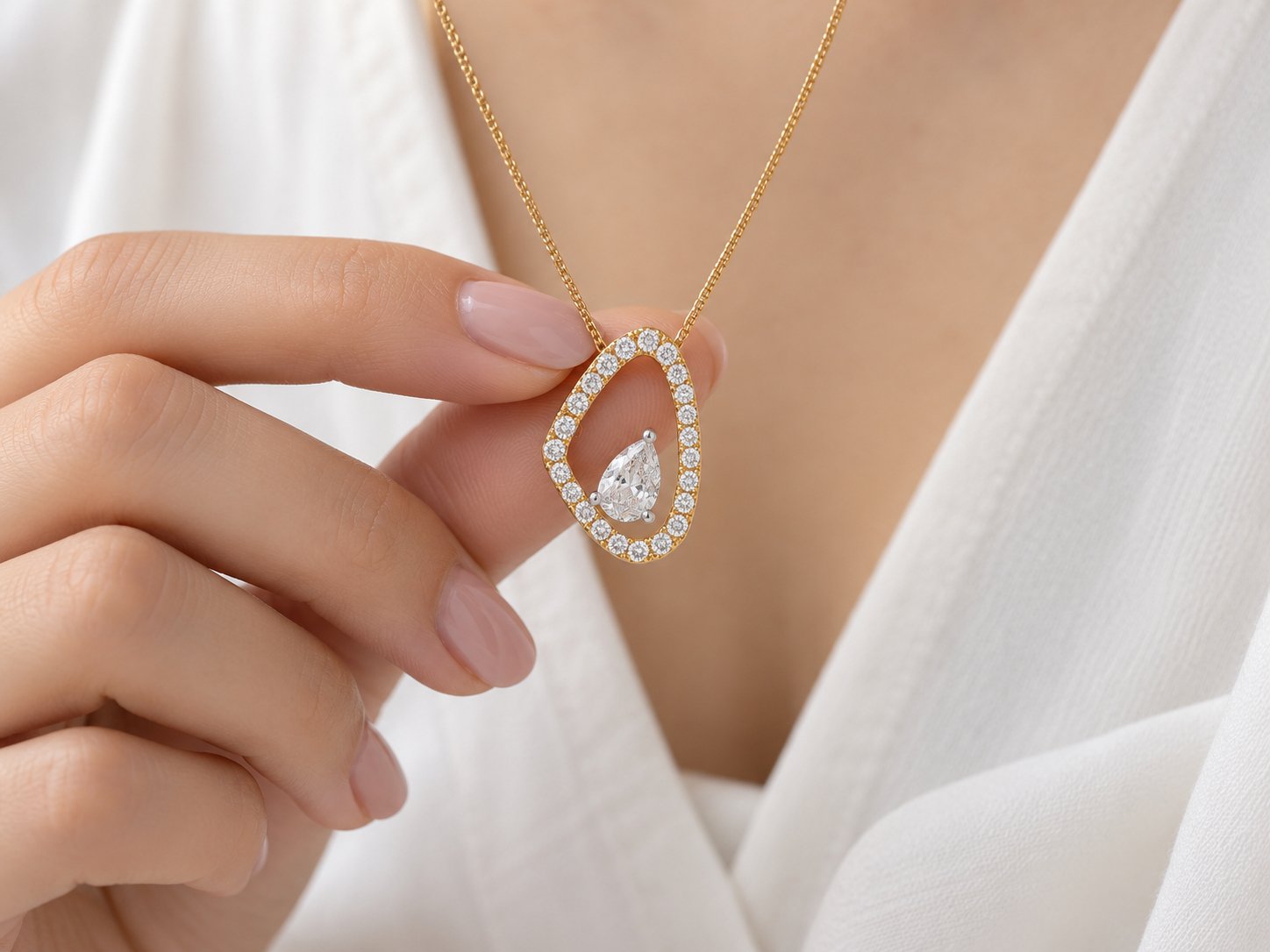 Moissanite Pendant with Chain - Image 4