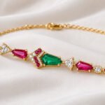 Moissanite & Synthetic Coloured Stone Bracelet