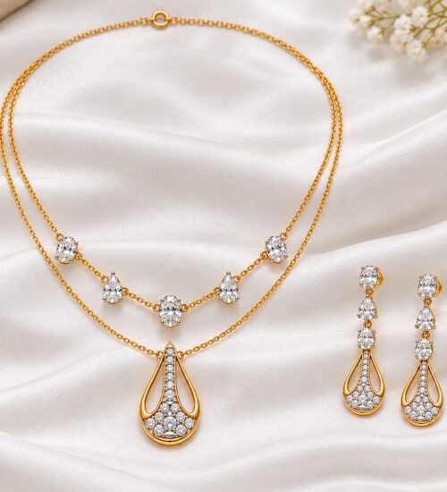 Moissanite Pendant Set