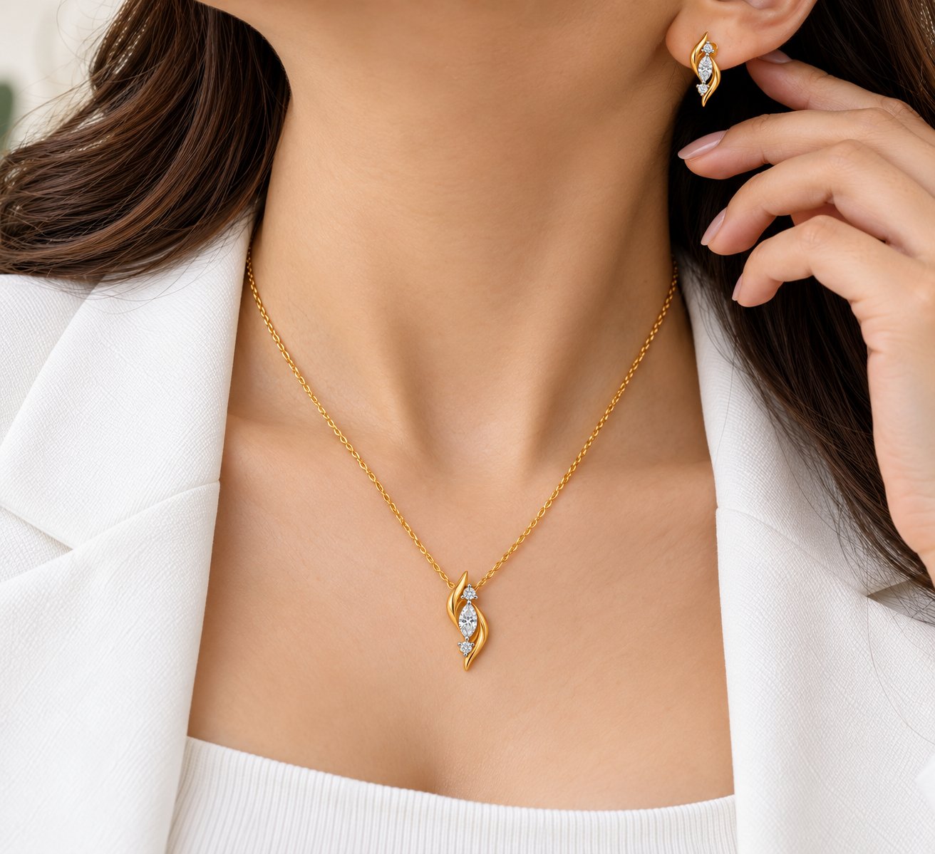 Moissanite Pendant Set - Image 2