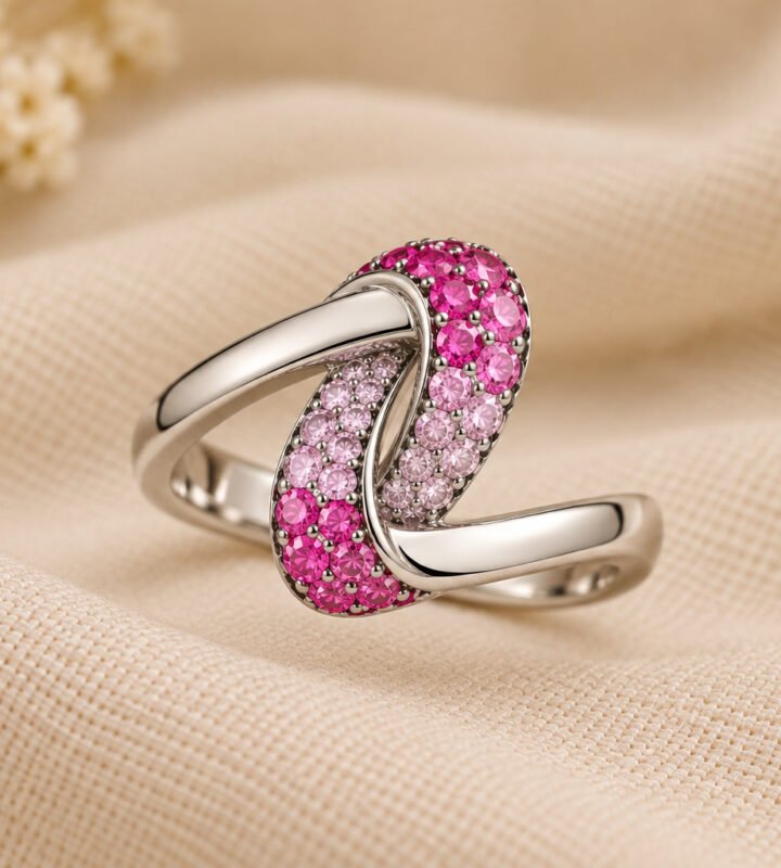 Moissanite & Synthetic Coloured Stone Ring