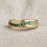 Moissanite & Synthetic Coloured Stone Ring