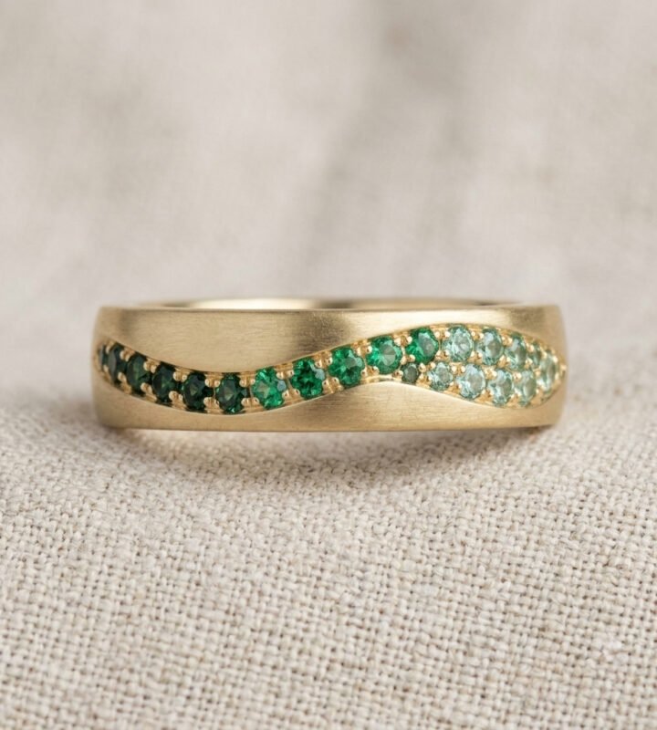 Moissanite & Synthetic Coloured Stone Ring